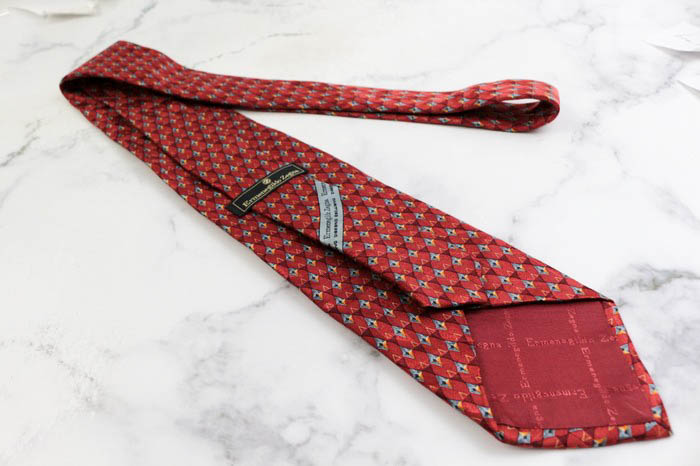 エルメネジルドゼニア ブランド ネクタイ ウール ストライプ柄 過大  