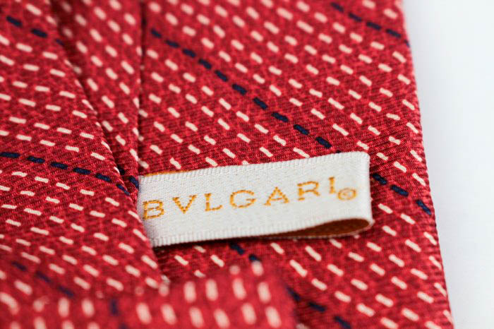 ブルガリ　BVLGARI　レッド赤　シルク　セッテピエゲ　ネクタイ BVLGARI ブルガリ ネクタイ Daniele Pizzisomセッテピエゲ