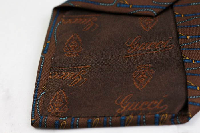 グッチ ブランド ネクタイ シルク 総柄 高級 PO メンズ ブラウン GUCCI