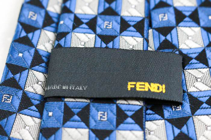 フェンディ ブランド ネクタイ シルク ズッカ柄 小紋柄 伊製生地