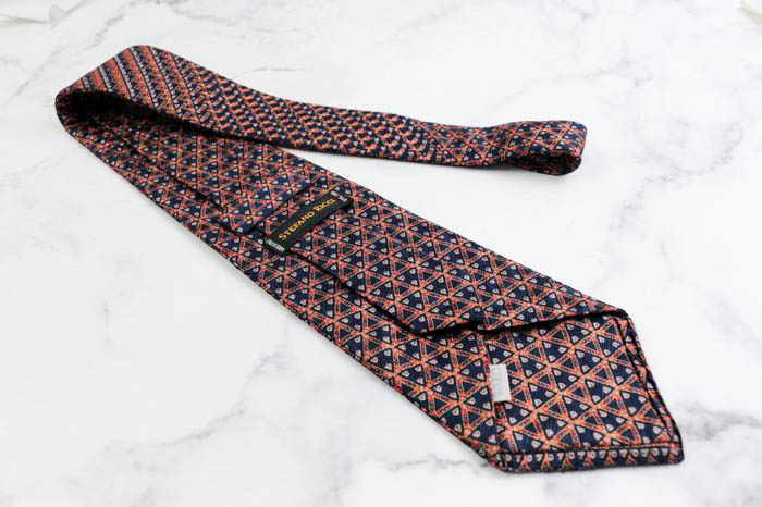 ステファノリッチ ブランド ネクタイ プリーツ加工 ストライプ柄