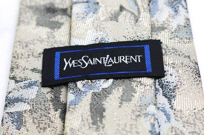 イヴ・サンローラン ブランド ネクタイ シルク 総柄 YSL 高級 PO 