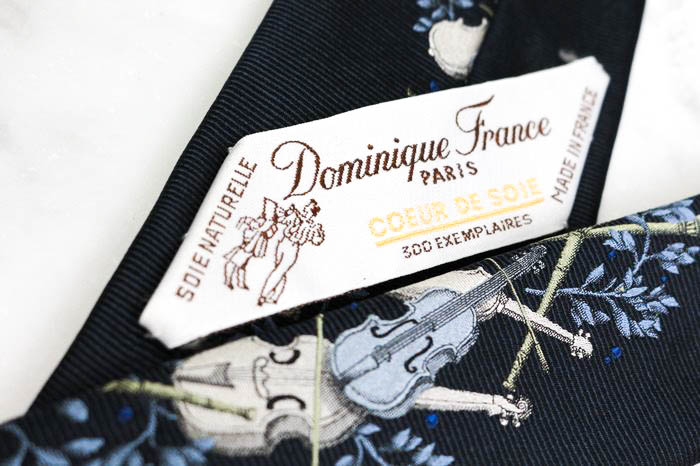 ドミニクフランス クール ドゥ ソワ ブランド ネクタイ シルク 刺繍 