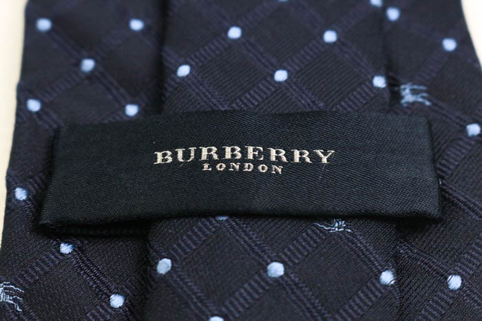 【OTK】Burberry バーバリー　ホース柄 ネクタイ　ネイビー バーバリー ブランド ネクタイ シルク ドット柄 ホースマーク