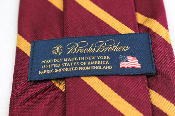 【美品】Brooks Brothers ネクタイ ストライプ柄 赤 白 米国製 BROOKS BROTHERS ブルックスブラザーズ シルク ボウタイ 蝶