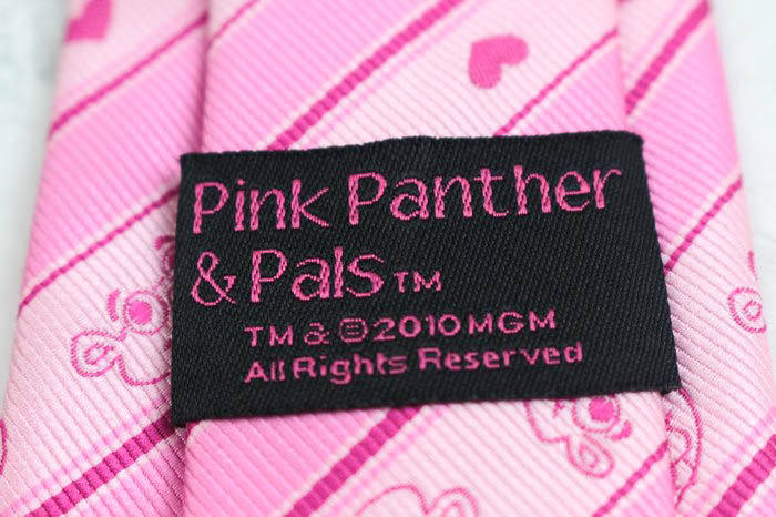 ピンクパンサー ブランド ネクタイ ストライプ柄 キャラクター柄 小  