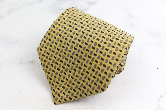 未使用品 GIORGIO ARMANI アルマーニ ネクタイ イエロー ドット ジョルジオアルマーニ ブランド ネクタイ シルク 小紋柄 ドット