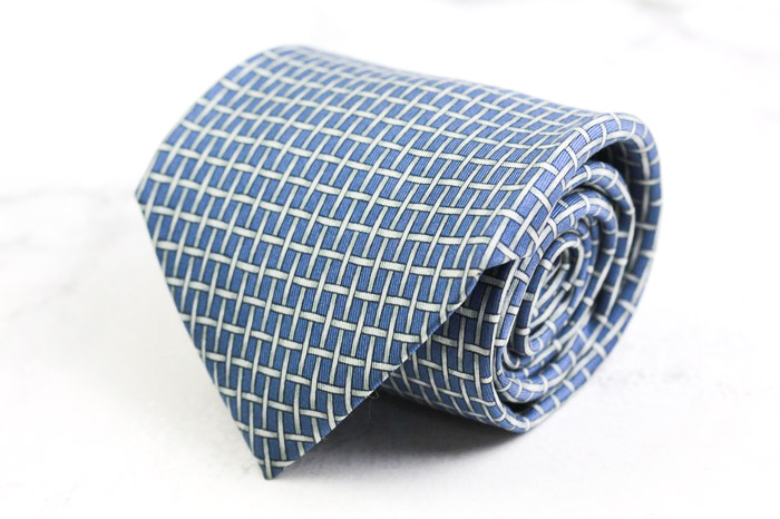 エルメス ブランド ネクタイ チェック柄 格子柄 シルク フランス製 PO  