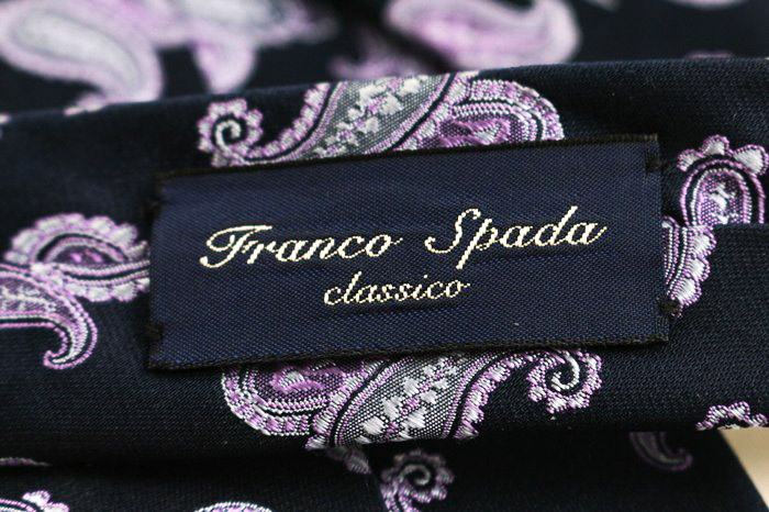 超美品 Franco Spada ペイズリー ネイビーシルクタイ 楽天市場】フランコスパダ ネクタイ ペイズリー ストライプ