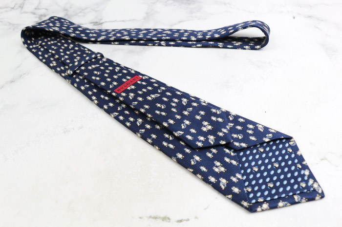 ブルガリ ブランド ネクタイ セッテピエゲ 総柄 動物柄 ペンギン