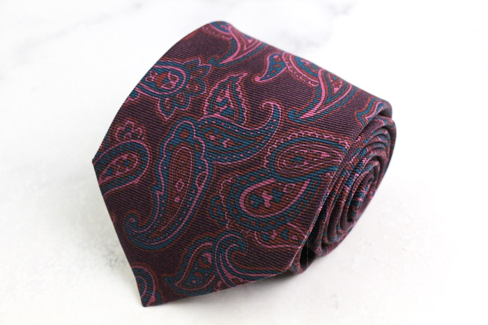 ETRO ネクタイ ブラウン レッド ブルー ペイズリー柄 総柄 エトロ メンズ ネクタイ ETRO ブランド タイ 総柄 ペイズリー シルク