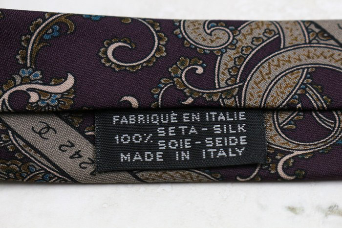 CHANEL 幾何学模様 ネクタイ 100%シルク