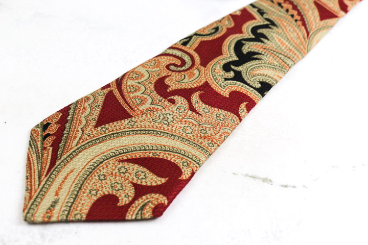 ETRO ネクタイ ブラウン レッド ブルー ペイズリー柄 総柄 エトロ メンズ ネクタイ ETRO ブランド タイ 総柄 ペイズリー シルク