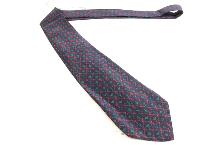 イヴ・サンローラン ブランド ネクタイ シルク 格子柄 総柄 YSL 高級