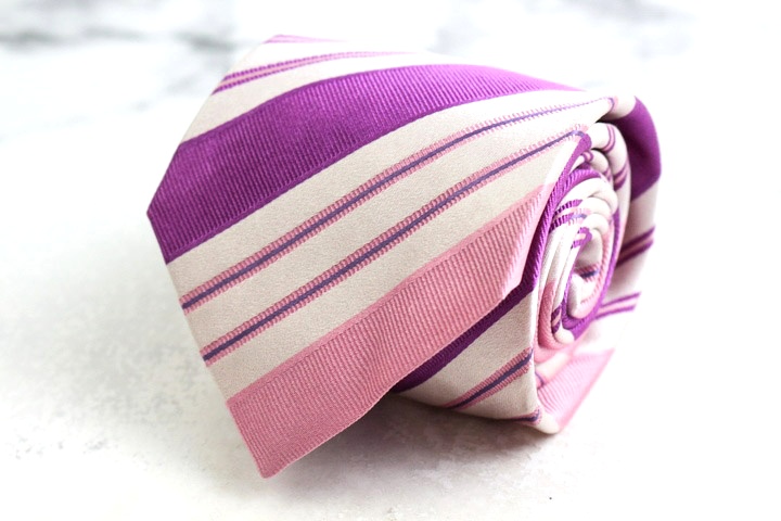 Ermenegildo Zegna ネクタイ ブラウン ピンク ドット レッド