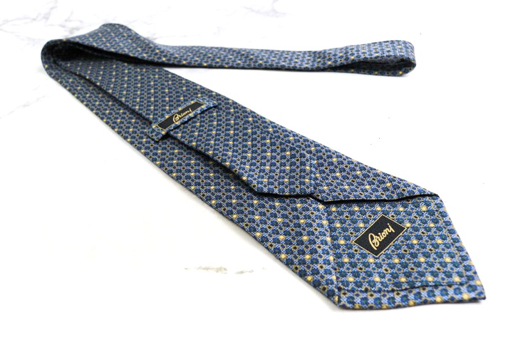 ブリオーニ ブランド ネクタイ 小紋柄 格子柄 ダイヤ柄 シルク