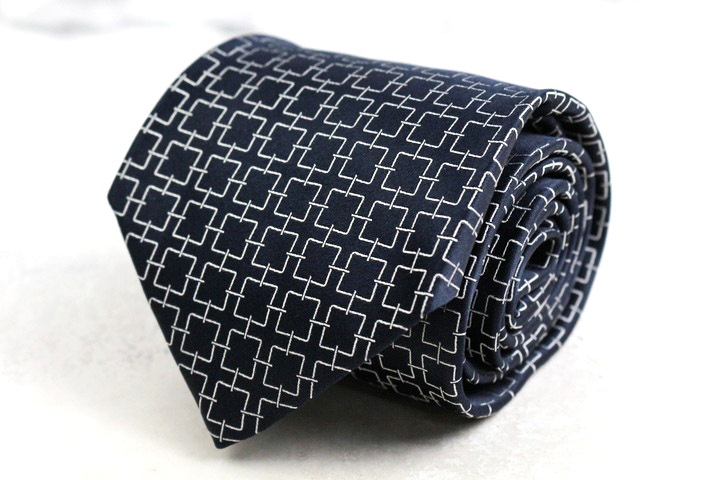 美品　エルメネジルド・ゼニア　クチュール　ネクタイ　サークルドット　シルク ZEGNA エルメネジルドゼニア ネクタイ シルク おしゃれ 8cm幅 ビジネス