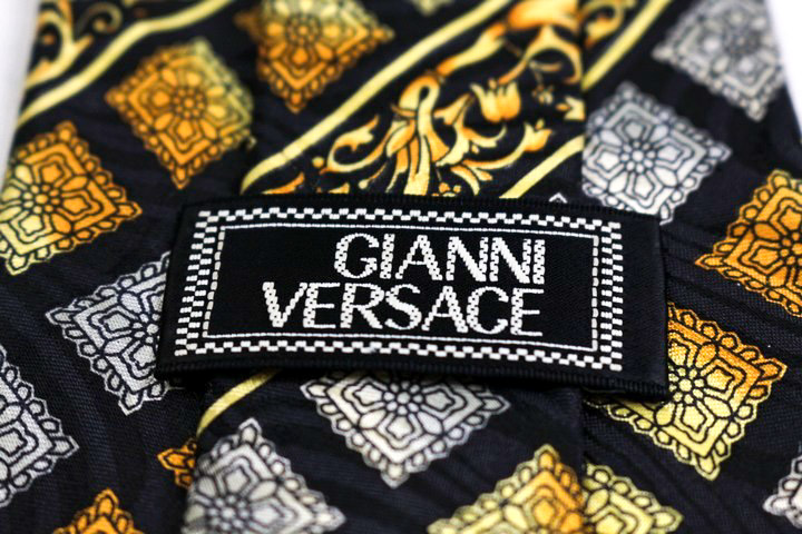 【希少・美品】GIANNI VERSACEヴェルサーチ ネクタイ バロックシルク ジャンニヴェルサーチGIANNI VERSACE バロッコブロックチェック
