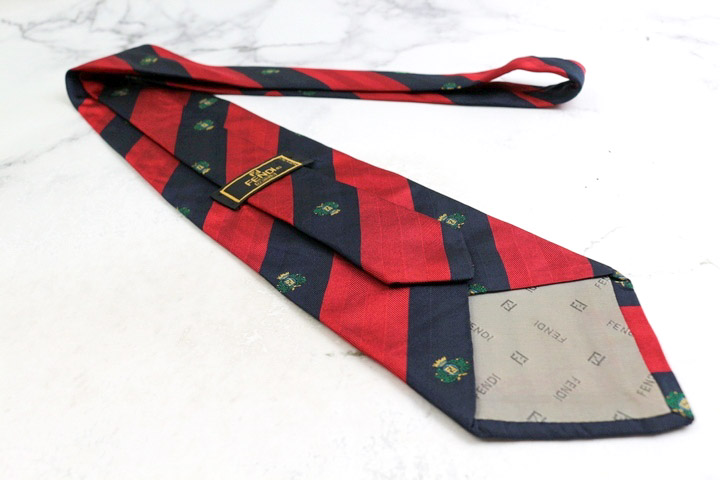 値下げOK】FENDI 赤 シルク ネクタイ ロゴ レッド フェンディ