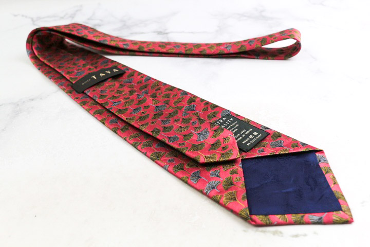 銀座田屋 ブランド ネクタイ シルク 小紋柄 総柄 PO メンズ レッド