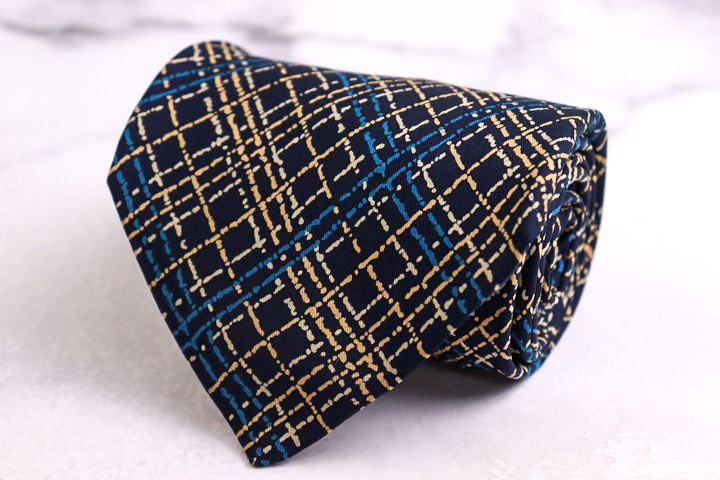 【極美品・送料無料】Christian Dior ディオール ネクタイ 格子柄 美品Christian Dior ネクタイ 格子柄 総柄 ネイビー 紺 赤 Christian