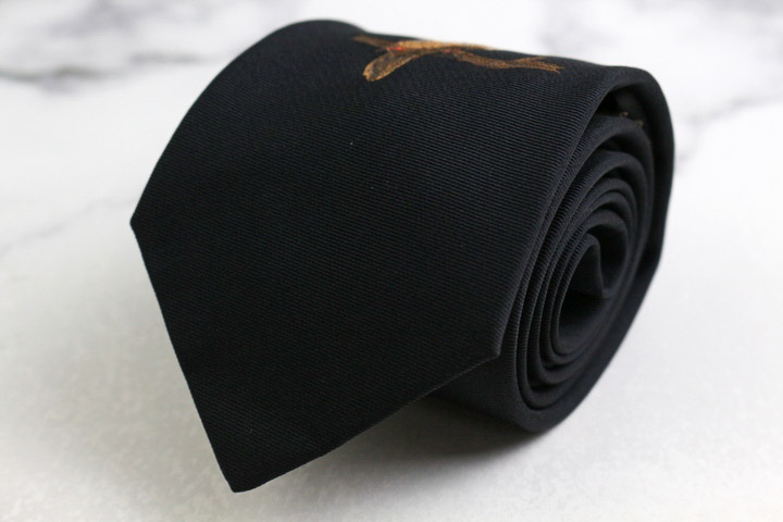 ドミニクフランス クラウン ブランド ネクタイ パネル柄 シルク