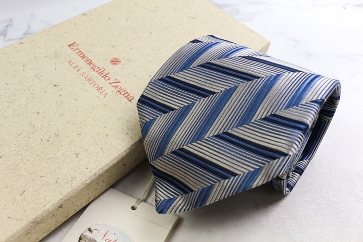 エルメネジルドゼニア ブランド ネクタイ シルク 小紋柄 総柄 PO