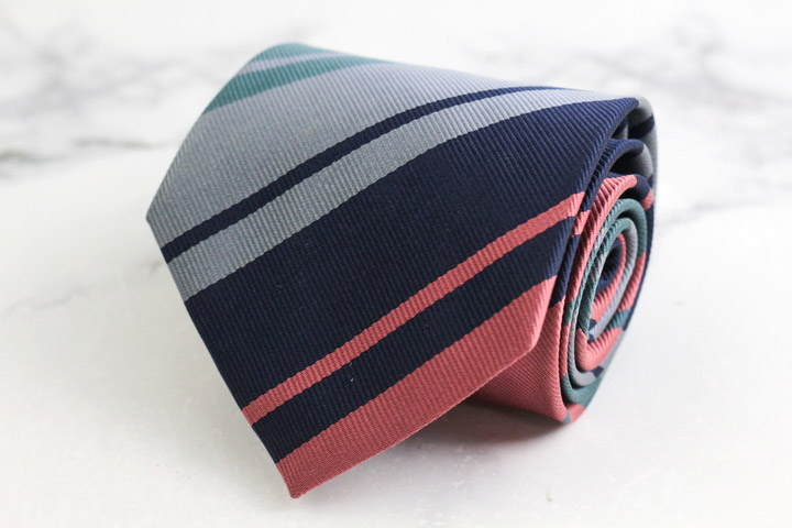 dunhill ダンヒル ネクタイ ストライプ シルク 高級感 光沢 V86 Dunhill - 美品✨ ダンヒル ストライプ ネクタイ レッド×グレー シルク