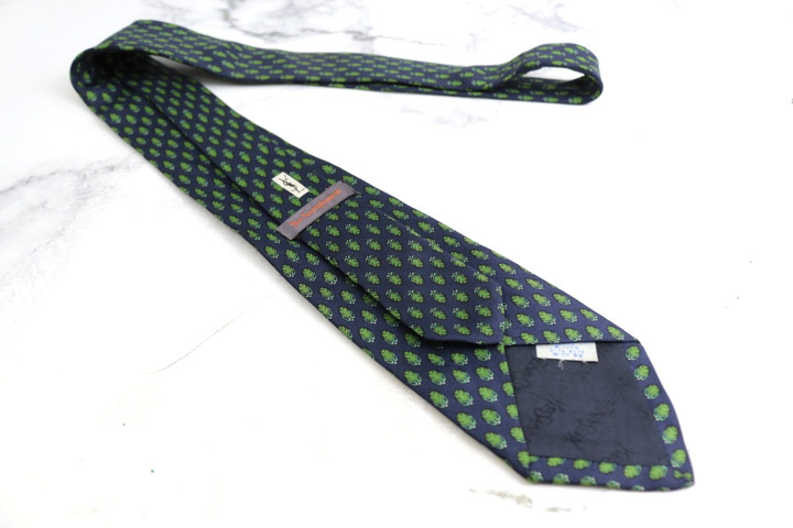 イヴ・サンローラン ブランドネクタイ YSL 総柄 ドット 小紋柄 シルク