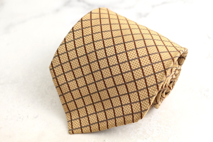 バーバリーロンドン ネクタイ チェック柄 イエロー 美品 BURBERRY