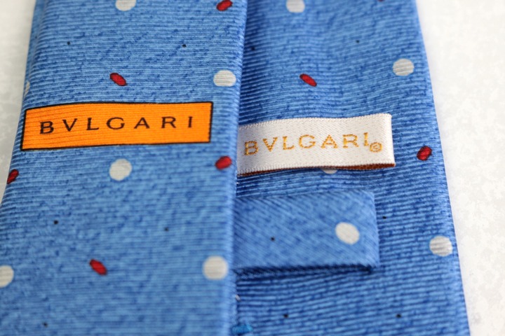 ブルガリ ブランドネクタイ セッテピエゲ ドット シルク イタリア製 PO