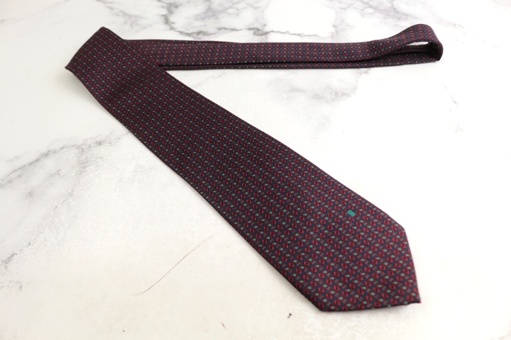 セリーヌ ブランド ネクタイ 総柄 シルク スペイン製 PO メンズ レッド