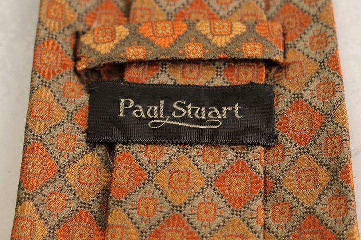 Paul Stuart ポールスチュアート★お洒落チェック柄ネクタイ ポールスチュアート ブランド ネクタイ チェック柄 シルク 日本製 PO