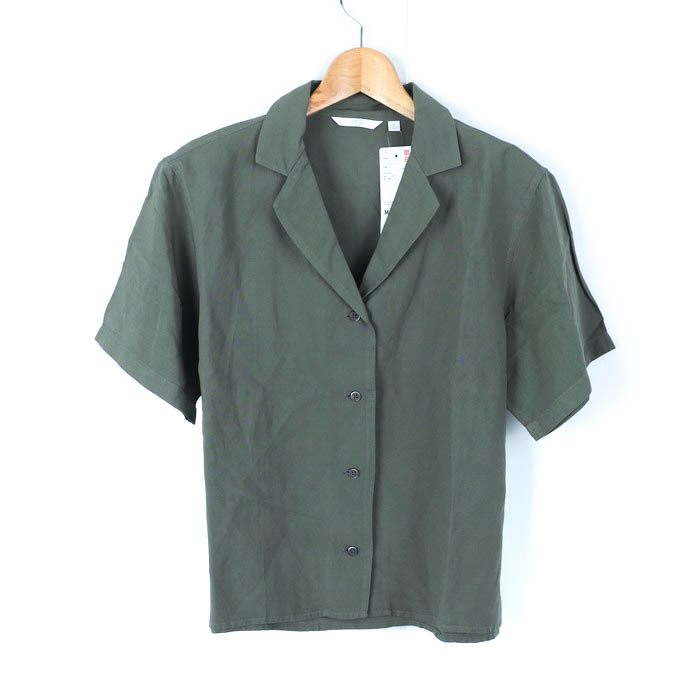 ユニクロ 半袖シャツ オープンカラーシャツ リネン混 未使用品