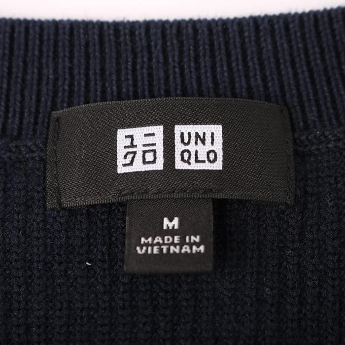 ユニクロ ベスト ニット シンプル メンズ Mサイズ ネイビー UNIQLO