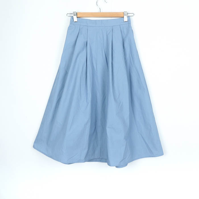 ジーユー カラーフレアスカート 未使用品 レディース Sサイズ ブルー