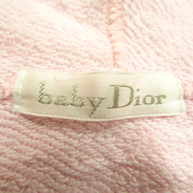 ディオール 長袖パーカー ジップアップ スウェット スエット ベビー 女の子用 95サイズ ピンク Dior 【中古】