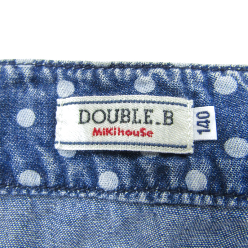 ミキハウス ノースリーブワンピース ドット柄 デニム ダブルビー  