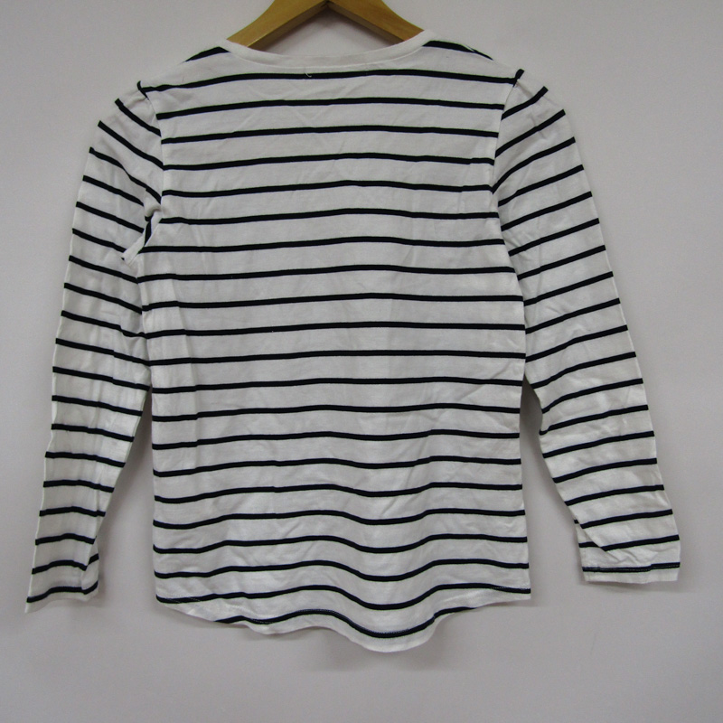 ポンポネット 長袖Tシャツ ボーダー柄 リボン付き キッズ 女の子用 M 