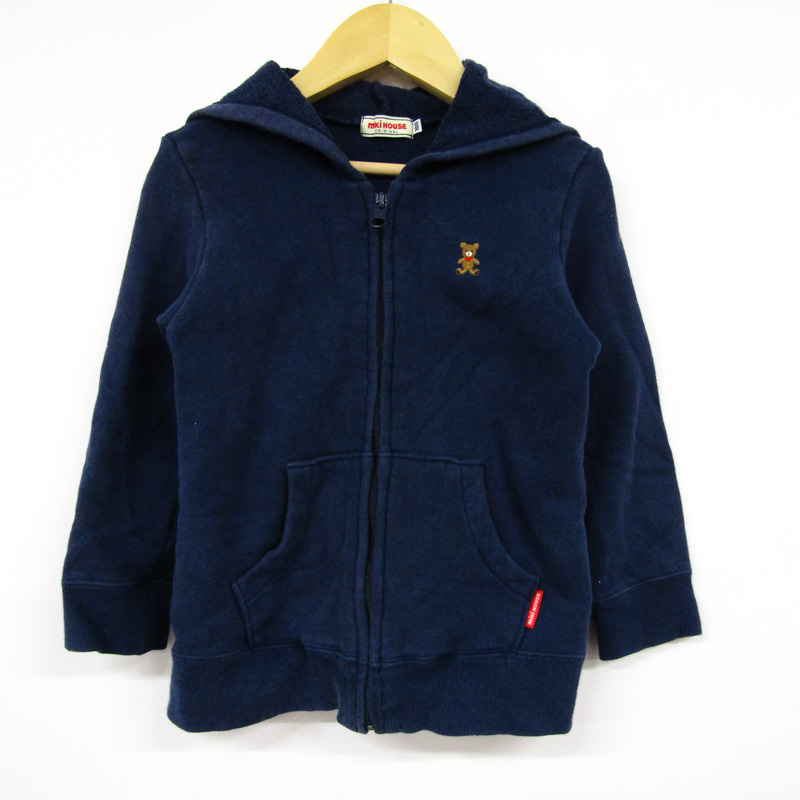 MIKIHOUSE ミキハウス 日本製 スウェット パーカー ネイビー L
