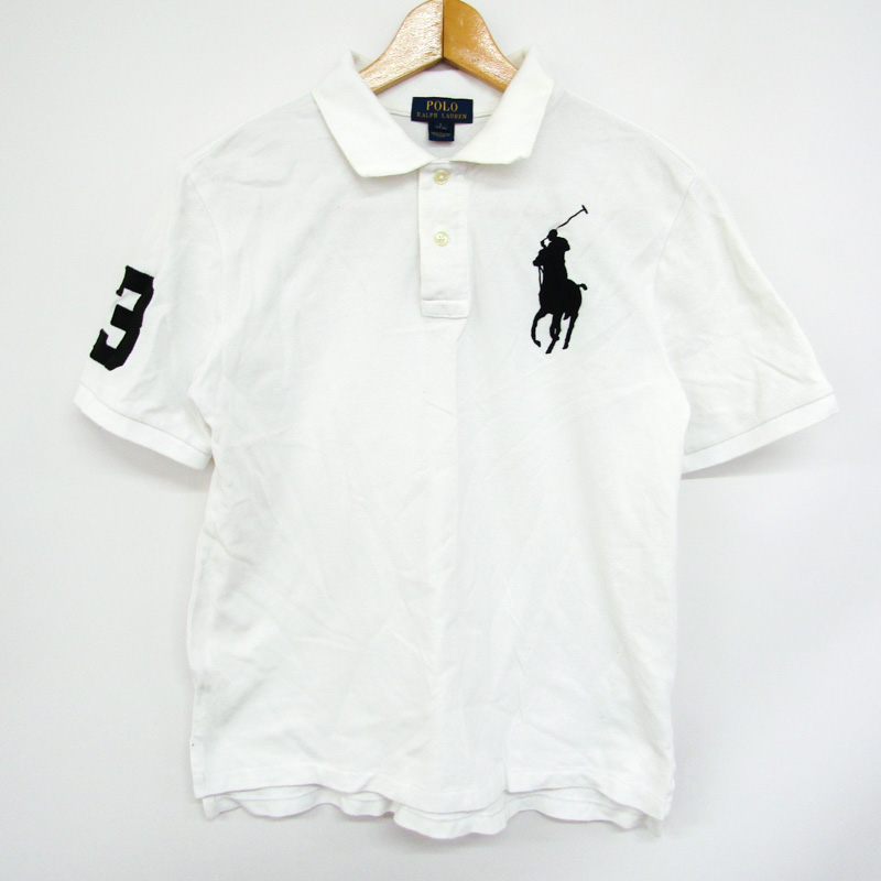 ラルフローレン 半袖ポロシャツ ビッグポニーロゴ ホワイト - トップス