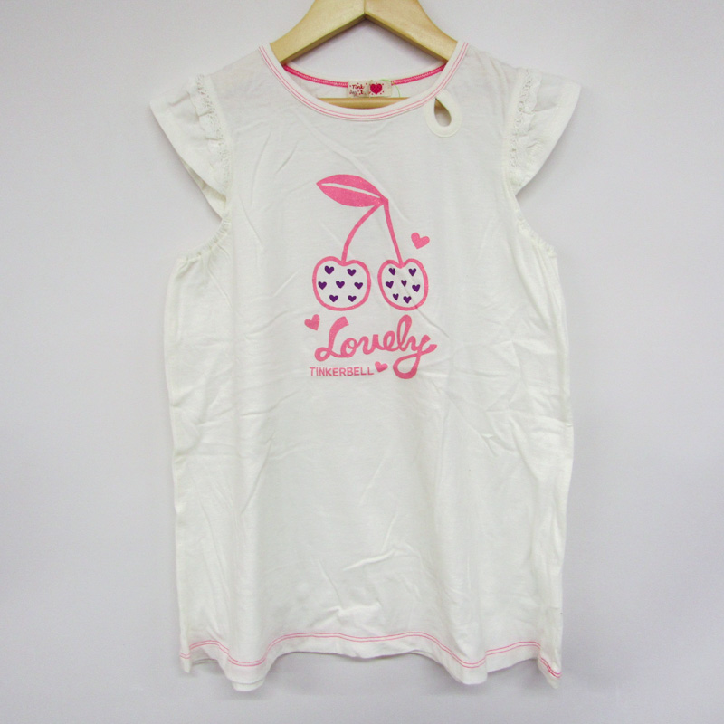 ティンカーベル 半袖Tシャツ チェリー柄 ラメ 未使用品 キッズ 女の子  