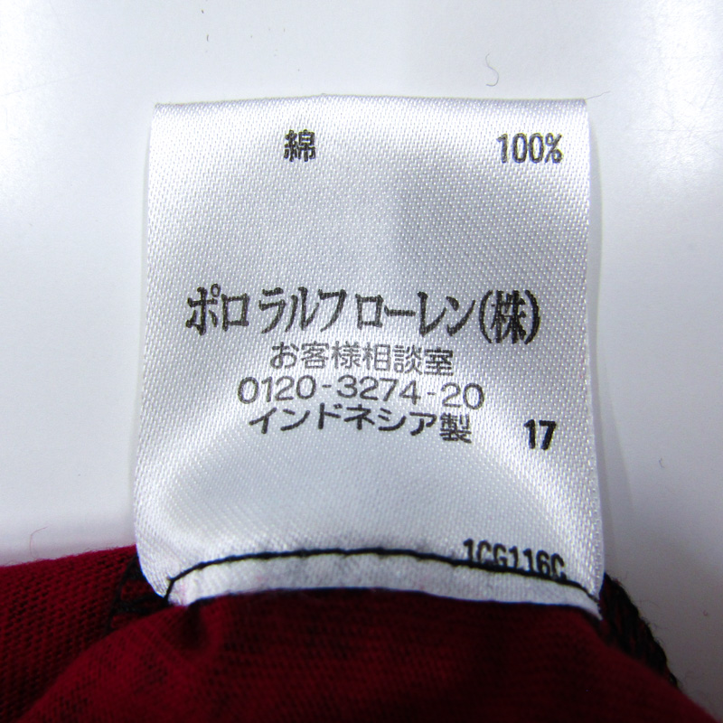 ラルフローレン 長袖Tシャツ トップス チェック柄 ハーフボタン 未  