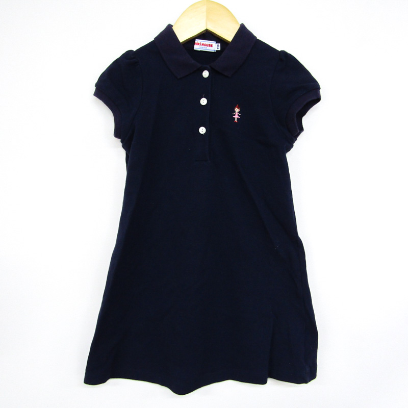 ミキハウス ワンピース トップス 半袖 ポロワンピ キッズ 女の子用 110  