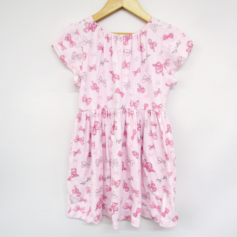 メゾピアノ ワンピース トップス 半袖 リボン柄 キッズ 女の子用
