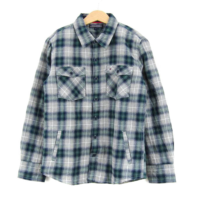 トミーヒルフィガー 長袖シャツ トップス チェック柄 胸ポケット キッズ 男の子用 140サイズ 緑×グレー TOMMY HILFIGER 【中古】｜TOMMY  HILFIGER｜店舗買取｜ママ＆ベビー＞その他ベビーウェア｜USEDのアパレル通販サイト - SMASELL（スマセル）