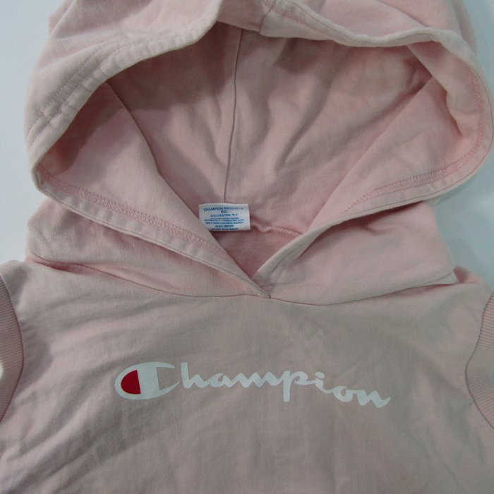 チャンピオン パーカー トップス ノースリーブ ラブトキシックコラボ キッズ 女の子用 160サイズ ピンク Champion 【中古】｜ Champion｜店舗買取｜ママ＆ベビー＞その他ベビーウェア｜USEDのアパレル通販サイト - SMASELL（スマセル）