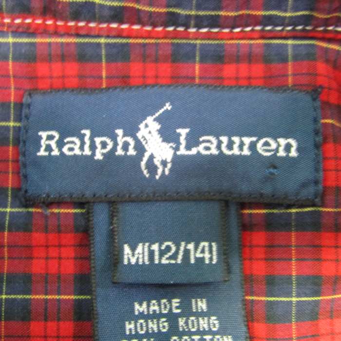 ラルフローレン 長袖シャツ トップス チェック柄 ボタンダウン キッズ 男の子用 M(12/14)サイズ 赤×紺 RALPH LAUREN 【中古】｜RALPH  LAUREN｜店舗買取｜ママ＆ベビー＞その他ベビーウェア｜USEDのアパレル通販サイト - SMASELL（スマセル）