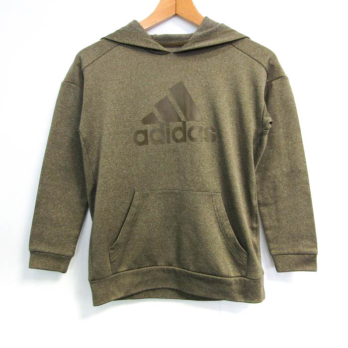 アディダス パーカー トップス プルオーバー スポーツウエア キッズ 男の子用 150サイズ カーキ adidas 【中古】｜adidas ｜店舗買取｜ママ＆ベビー＞その他ベビーウェア｜USEDのアパレル通販サイト - SMASELL（スマセル）