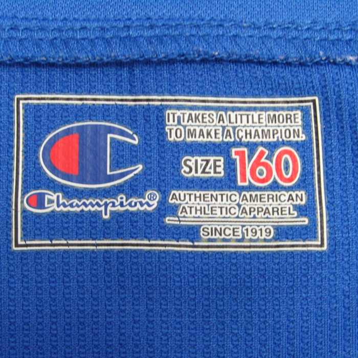 チャンピオン 長袖Ｔシャツ トップス 衿付き 袖ライン ロゴT スポーツウエア キッズ 男の子用 160サイズ 青×白 Champion Champion（チャンピオン）の「Champion（チャンピオン）ボートネック